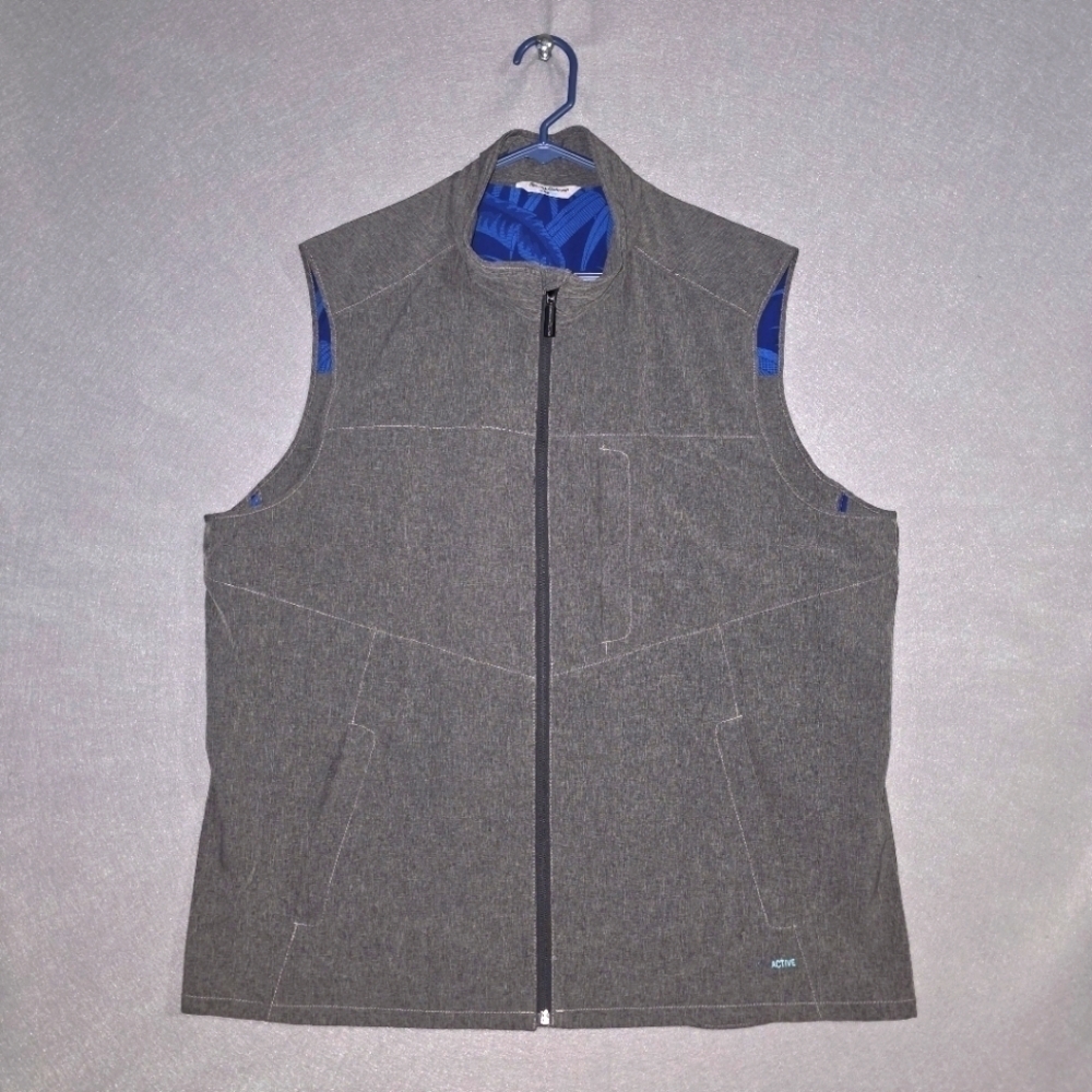 Tommy Bahama Mens Big & Tall Chip Shot Island Zone Gray Vest Golf Size XL / TG